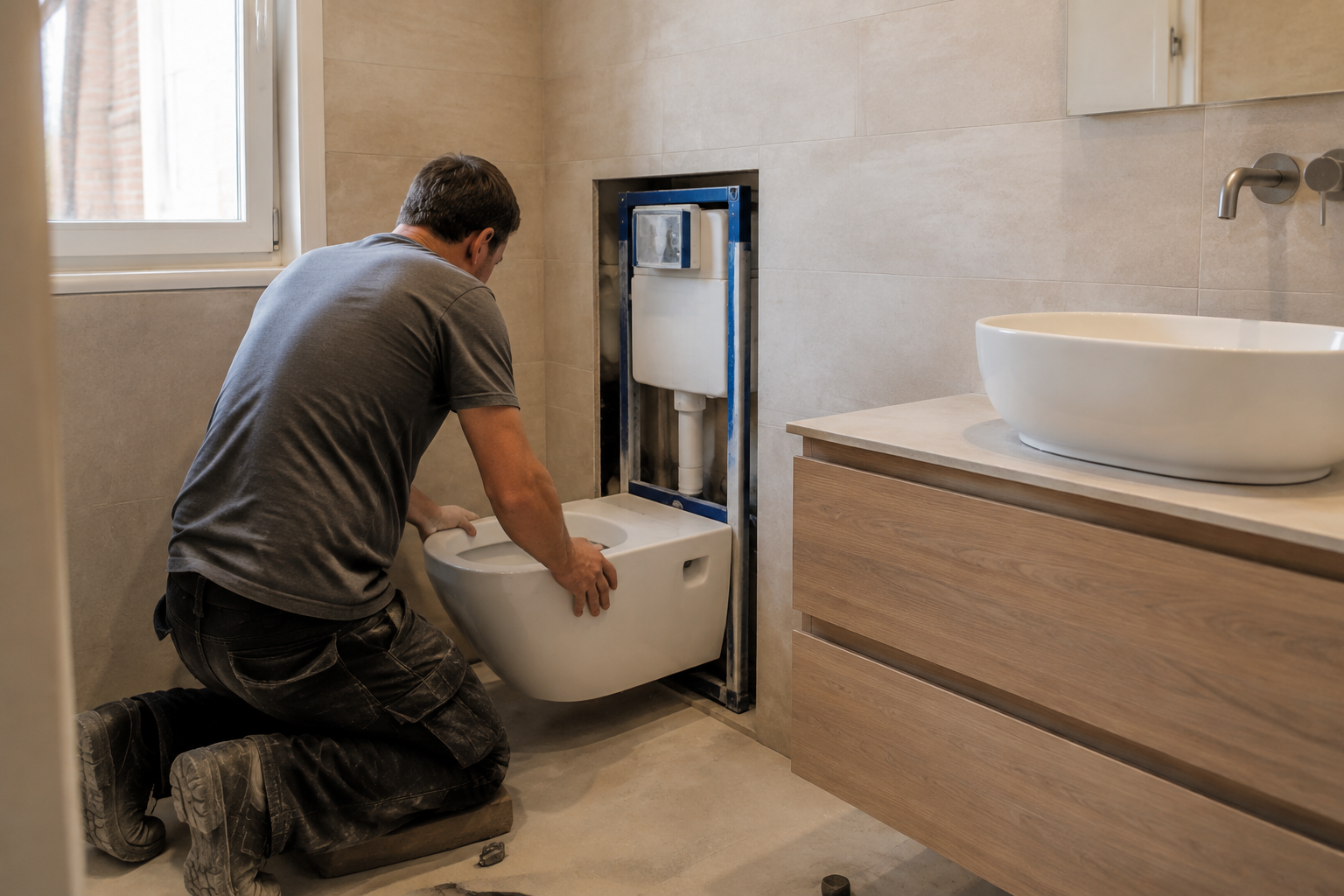 instalacion sanitarios mueble bano